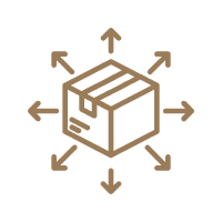 Icoon met pijlen als symbool voor een buizen post systeem voor logistiek