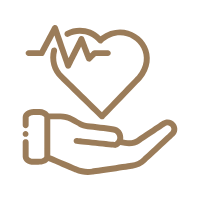 Icoon met handen als symbool voor buizen post voor ziekenhuis & gezondheidszorg